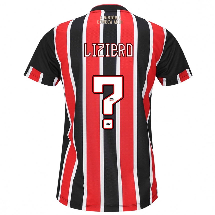 Niño Fútbol Camiseta Liziero #0 Negro Rojo Blanco 2ª Equipación 2024/25 Argentina