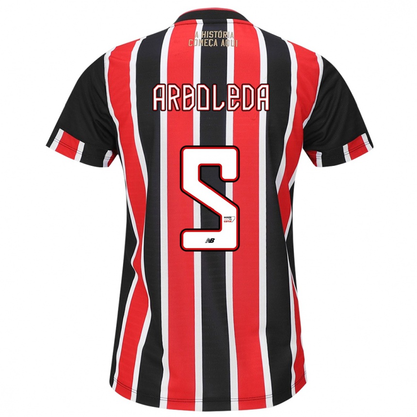 Niño Fútbol Camiseta Robert Arboleda #5 Negro Rojo Blanco 2ª Equipación 2024/25 Argentina