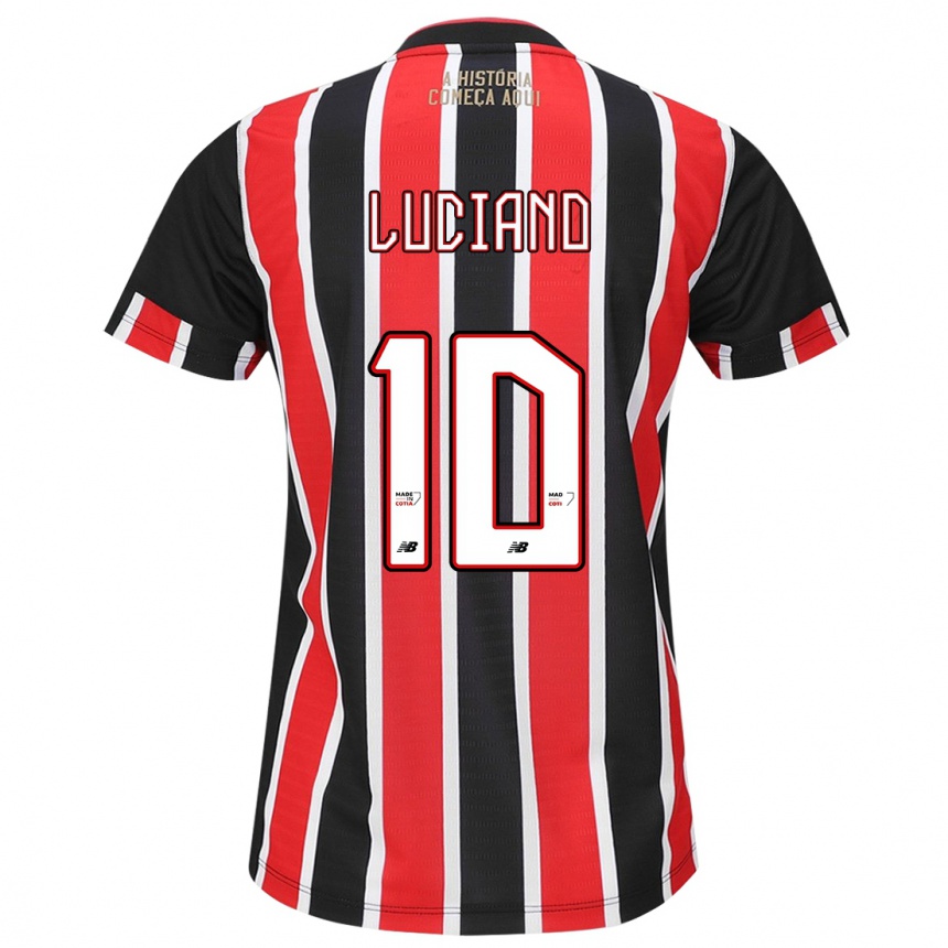 Niño Fútbol Camiseta Luciano #10 Negro Rojo Blanco 2ª Equipación 2024/25 Argentina