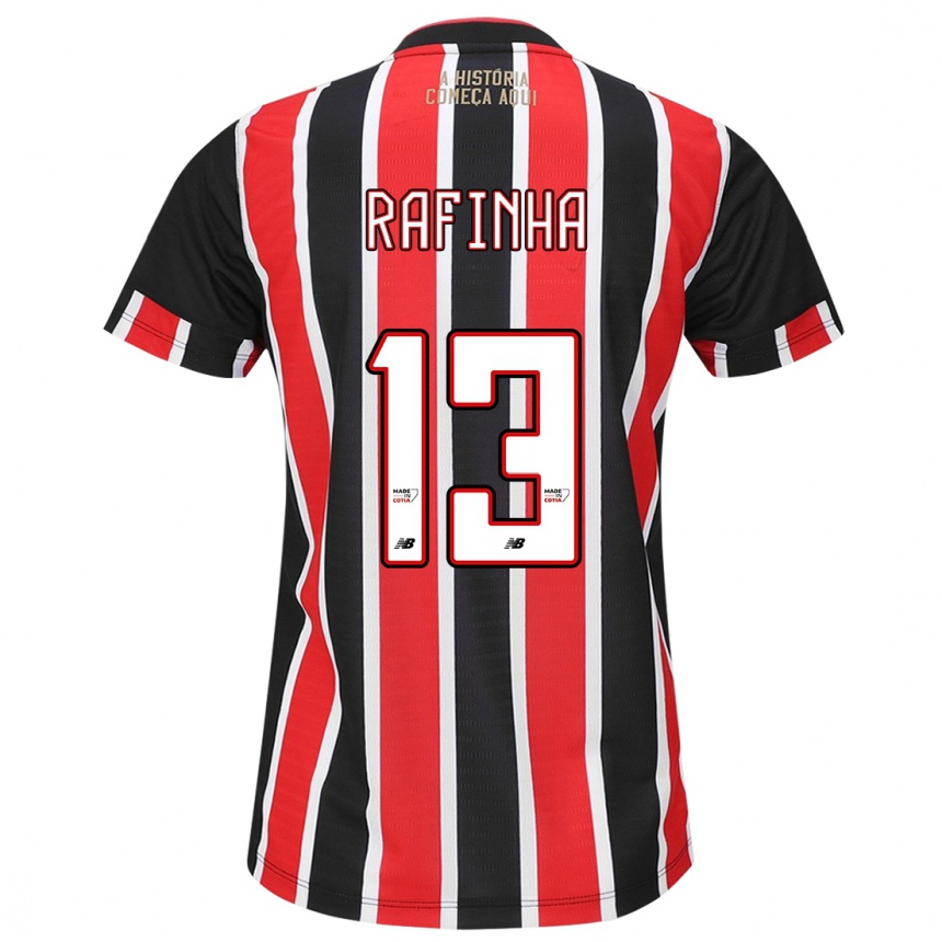 Niño Fútbol Camiseta Rafinha #13 Negro Rojo Blanco 2ª Equipación 2024/25 Argentina