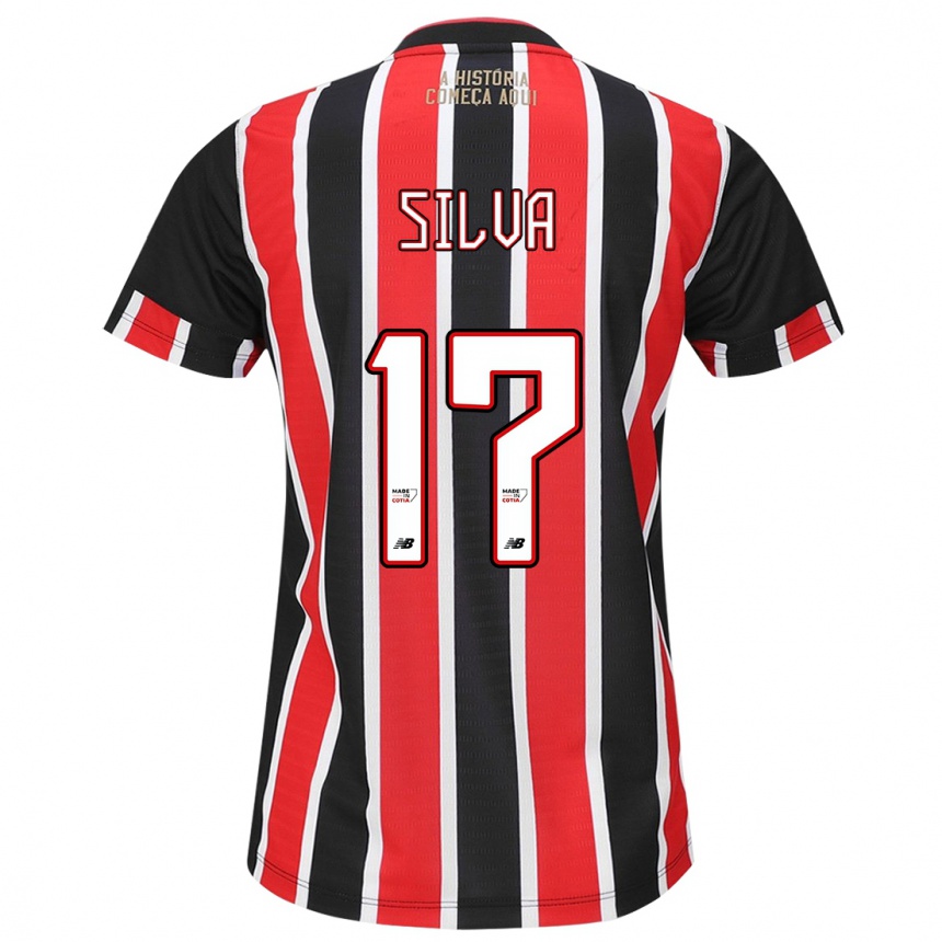 Niño Fútbol Camiseta André Silva #17 Negro Rojo Blanco 2ª Equipación 2024/25 Argentina