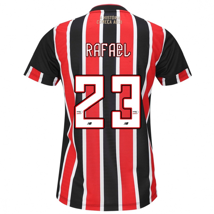 Niño Fútbol Camiseta Rafael #23 Negro Rojo Blanco 2ª Equipación 2024/25 Argentina