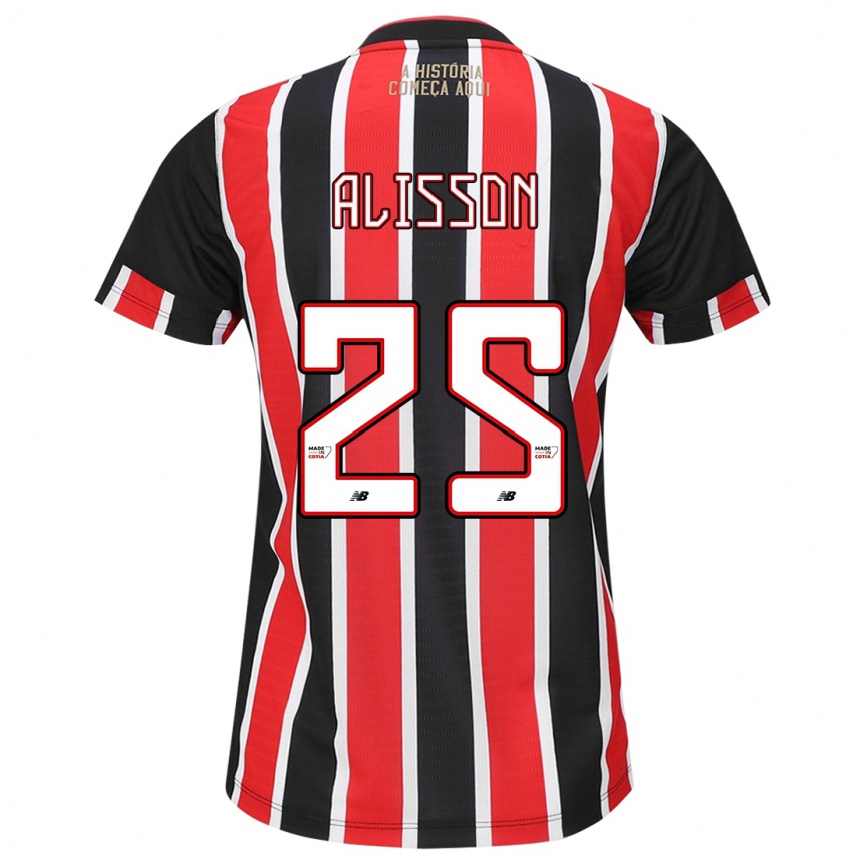 Niño Fútbol Camiseta Alisson #25 Negro Rojo Blanco 2ª Equipación 2024/25 Argentina