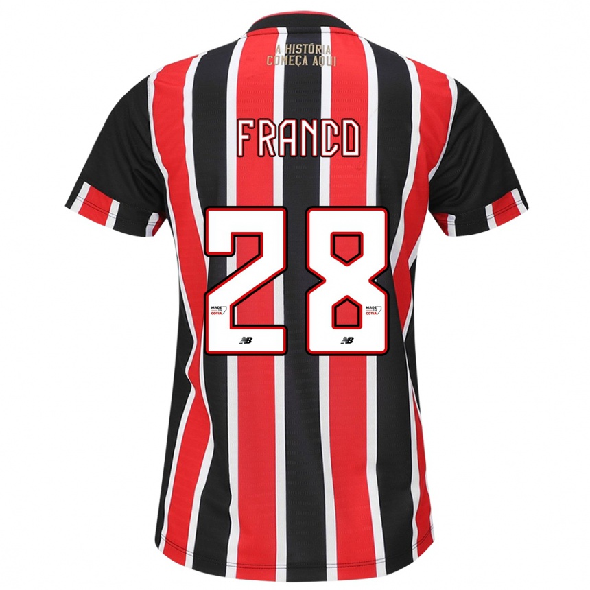 Niño Fútbol Camiseta Alan Franco #28 Negro Rojo Blanco 2ª Equipación 2024/25 Argentina