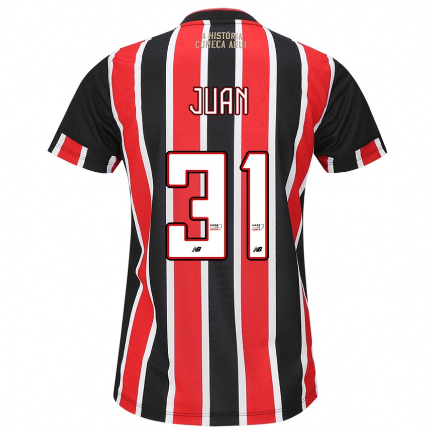 Niño Fútbol Camiseta Juan #31 Negro Rojo Blanco 2ª Equipación 2024/25 Argentina