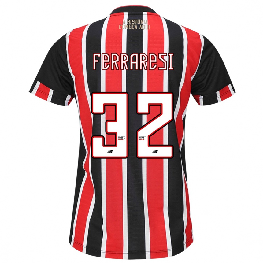 Niño Fútbol Camiseta Nahuel Ferraresi #32 Negro Rojo Blanco 2ª Equipación 2024/25 Argentina