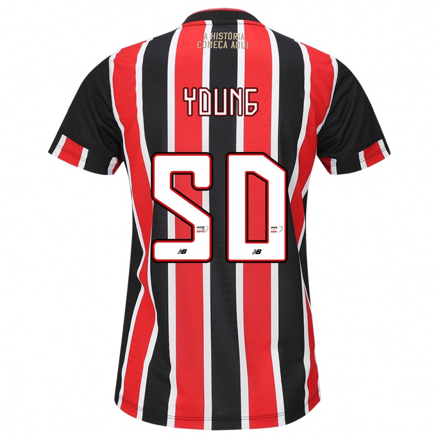 Niño Fútbol Camiseta Young #50 Negro Rojo Blanco 2ª Equipación 2024/25 Argentina