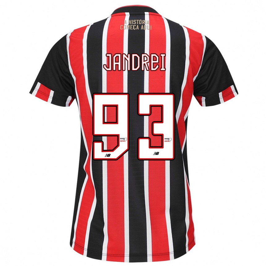 Niño Fútbol Camiseta Jandrei #93 Negro Rojo Blanco 2ª Equipación 2024/25 Argentina