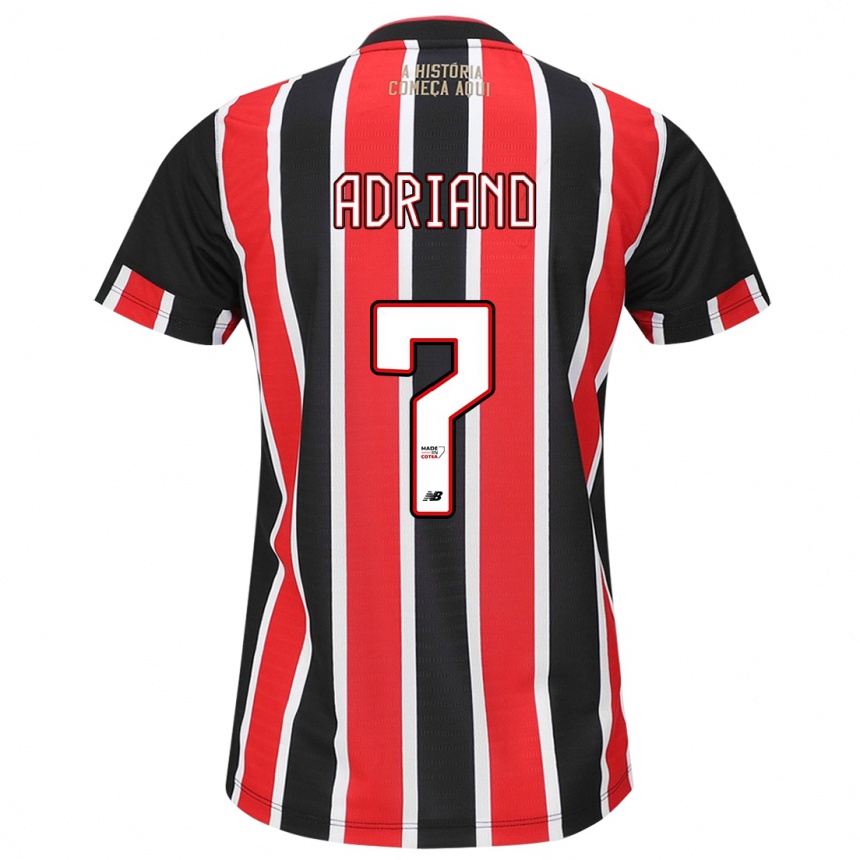 Niño Fútbol Camiseta João Adriano #7 Negro Rojo Blanco 2ª Equipación 2024/25 Argentina