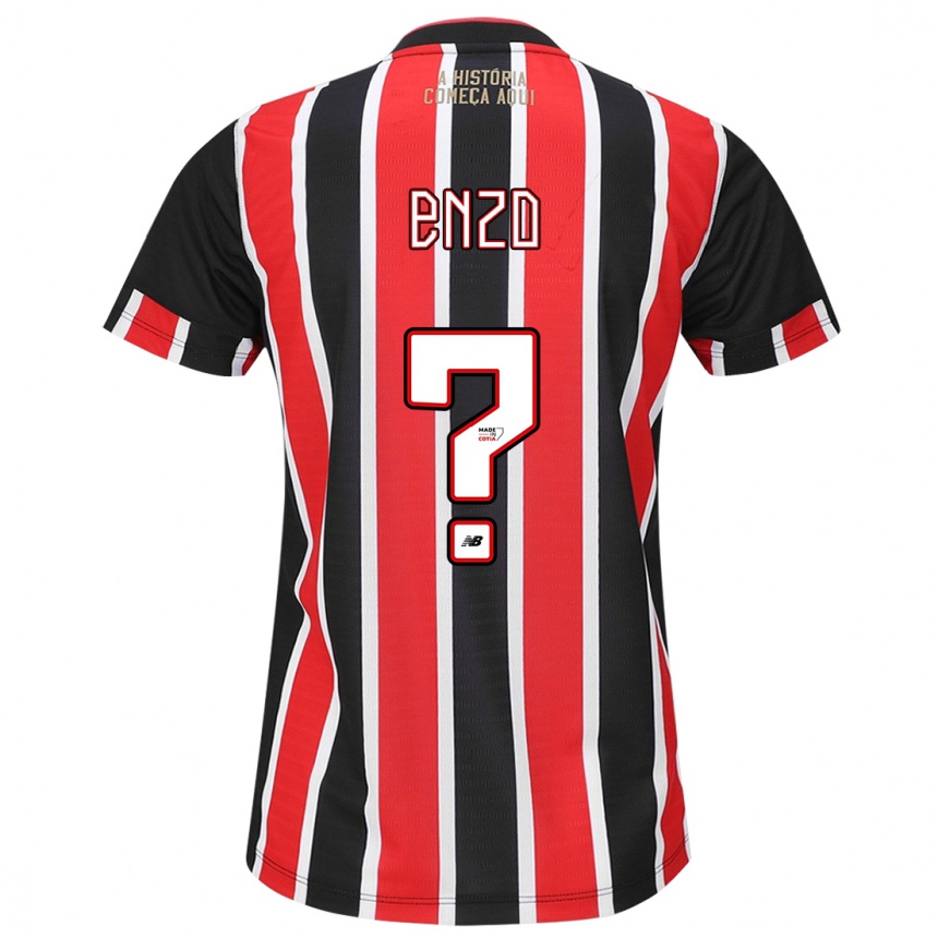 Niño Fútbol Camiseta Enzo Thomaz #0 Negro Rojo Blanco 2ª Equipación 2024/25 Argentina