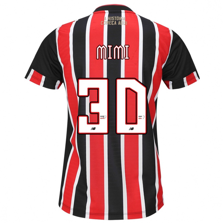 Niño Fútbol Camiseta Mimi #30 Negro Rojo Blanco 2ª Equipación 2024/25 Argentina