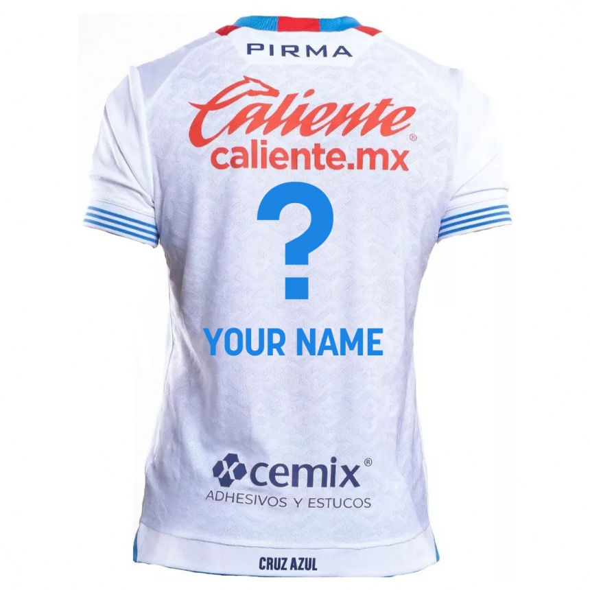 Niño Fútbol Camiseta Su Nombre #0 Blanco Azul 2ª Equipación 2024/25 Argentina