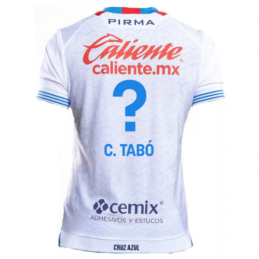 Niño Fútbol Camiseta Christian Tabó #0 Blanco Azul 2ª Equipación 2024/25 Argentina