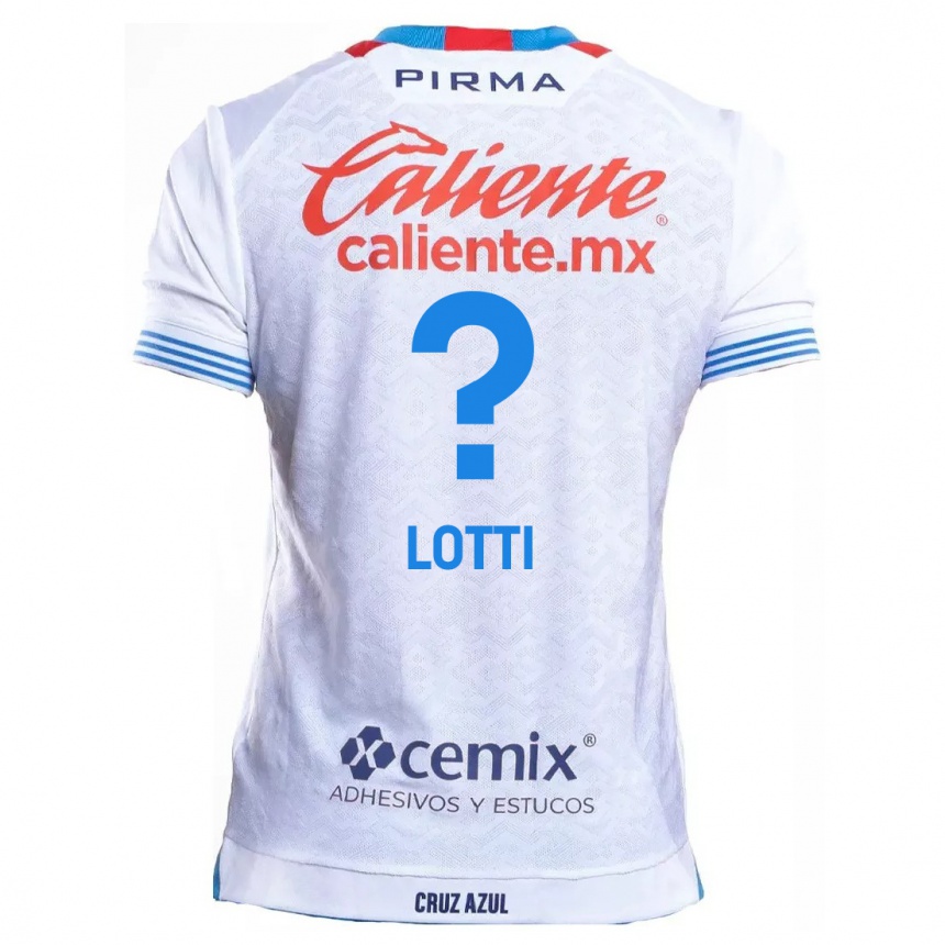 Niño Fútbol Camiseta Augusto Lotti #0 Blanco Azul 2ª Equipación 2024/25 Argentina