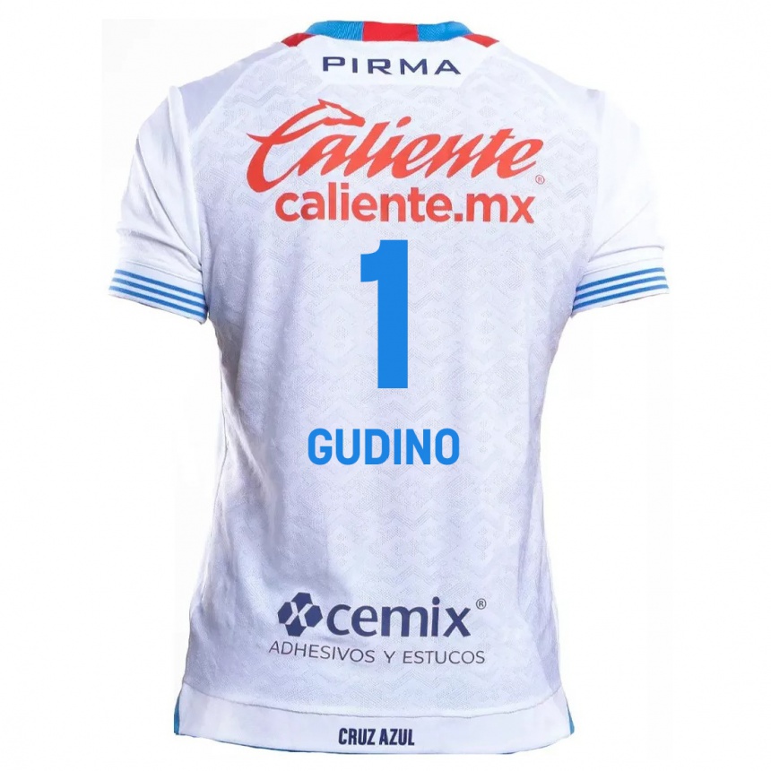 Niño Fútbol Camiseta Andrés Gudiño #1 Blanco Azul 2ª Equipación 2024/25 Argentina