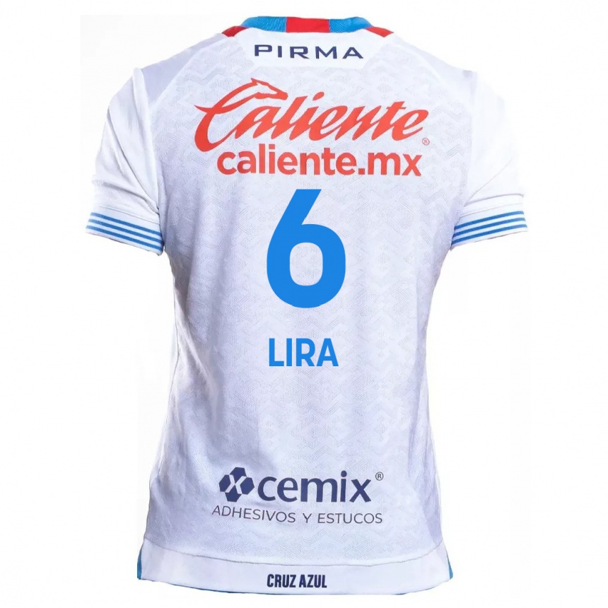 Niño Fútbol Camiseta Érik Lira #6 Blanco Azul 2ª Equipación 2024/25 Argentina