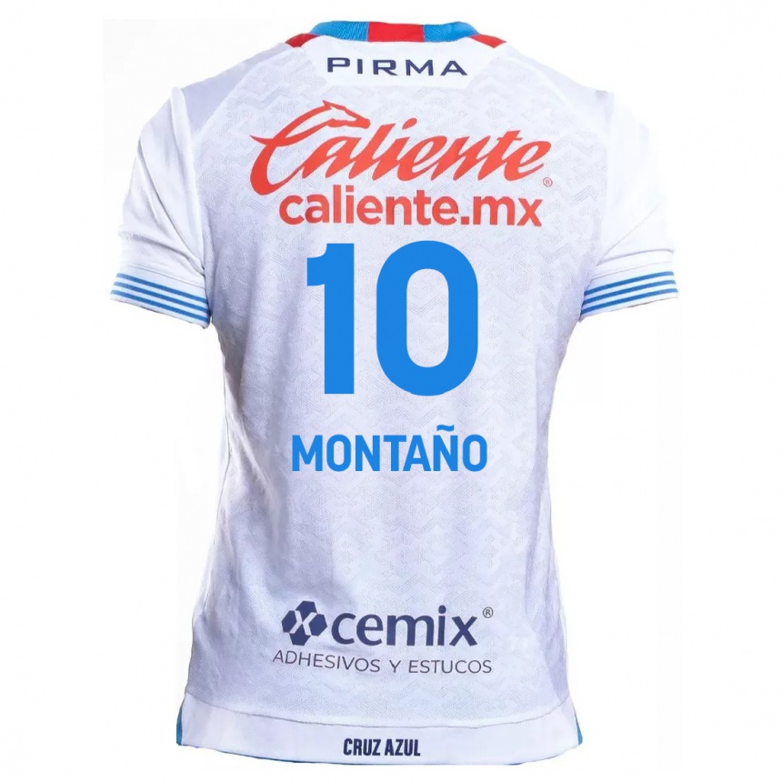 Niño Fútbol Camiseta Andrés Montaño #10 Blanco Azul 2ª Equipación 2024/25 Argentina