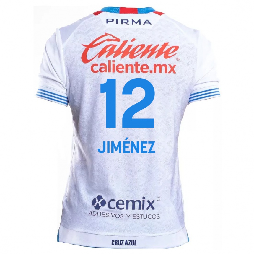 Niño Fútbol Camiseta Luis Jiménez #12 Blanco Azul 2ª Equipación 2024/25 Argentina