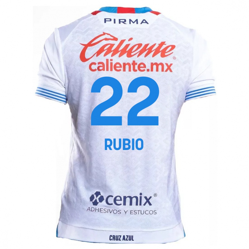 Niño Fútbol Camiseta Raymundo Rubio #22 Blanco Azul 2ª Equipación 2024/25 Argentina