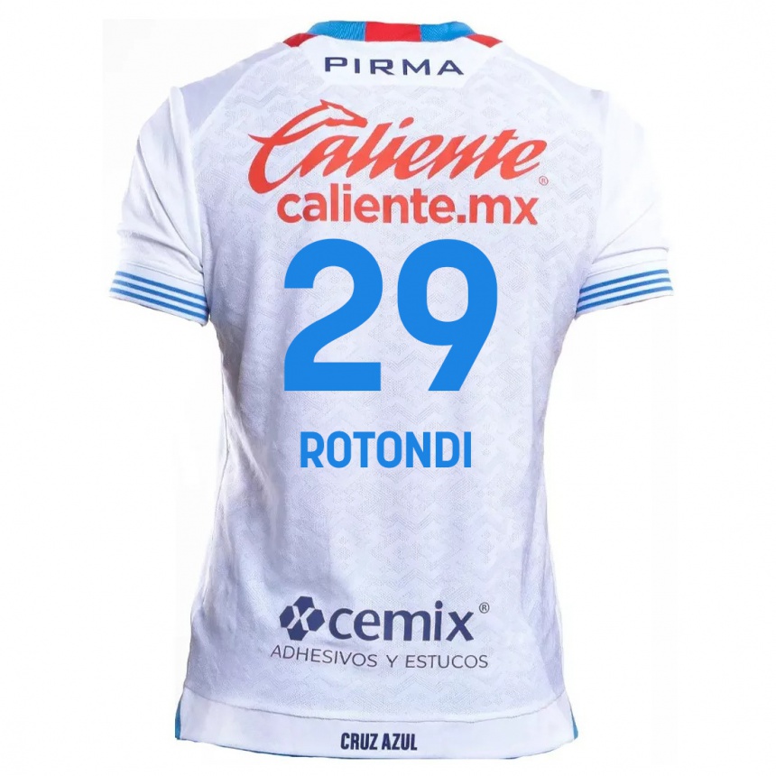 Niño Fútbol Camiseta Carlos Rotondi #29 Blanco Azul 2ª Equipación 2024/25 Argentina