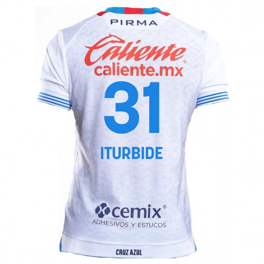 Niño Fútbol Camiseta Luis Iturbide #31 Blanco Azul 2ª Equipación 2024/25 Argentina