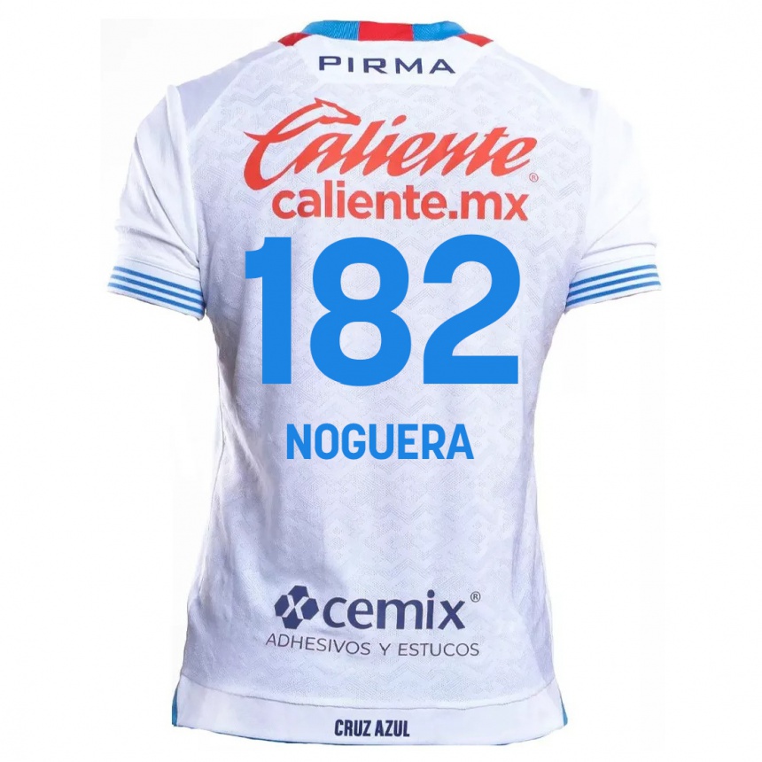 Niño Fútbol Camiseta Heldrich Noguera #182 Blanco Azul 2ª Equipación 2024/25 Argentina