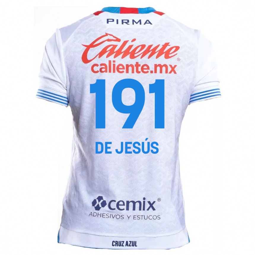 Niño Fútbol Camiseta Luis De Jesús #191 Blanco Azul 2ª Equipación 2024/25 Argentina