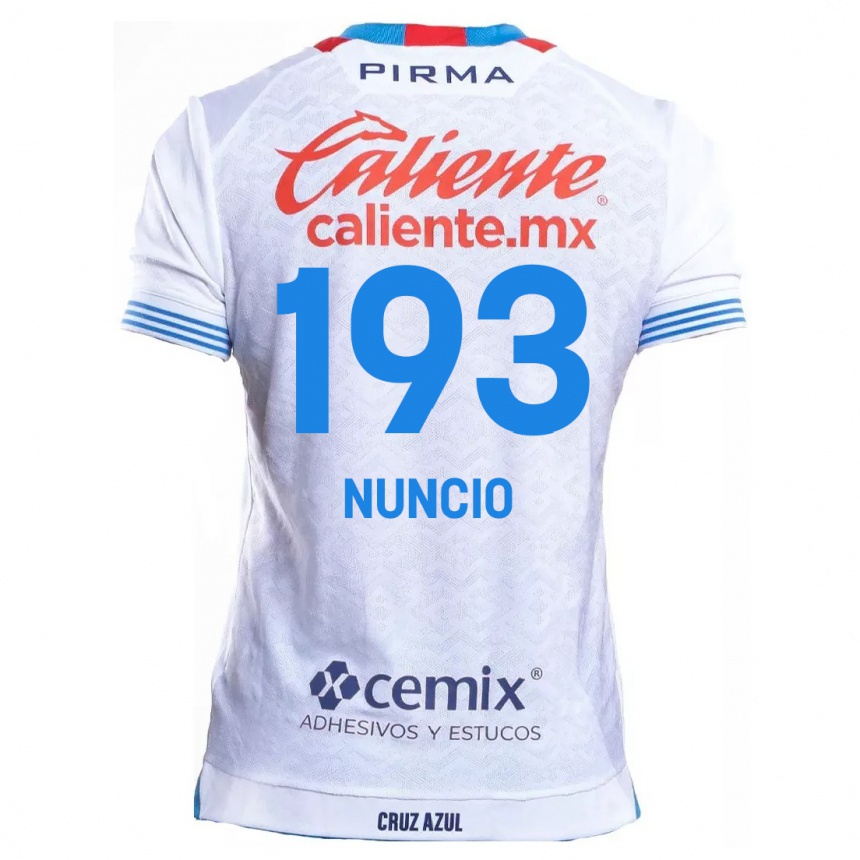 Niño Fútbol Camiseta Jorge Nuncio #193 Blanco Azul 2ª Equipación 2024/25 Argentina