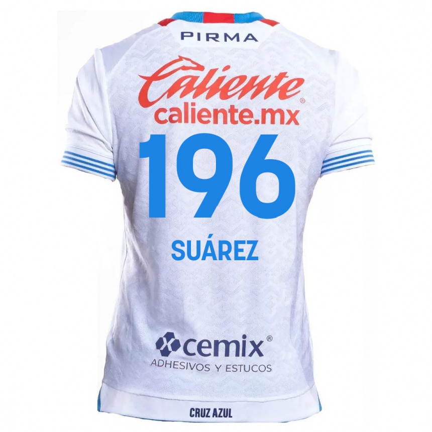 Niño Fútbol Camiseta Javier Suárez #196 Blanco Azul 2ª Equipación 2024/25 Argentina