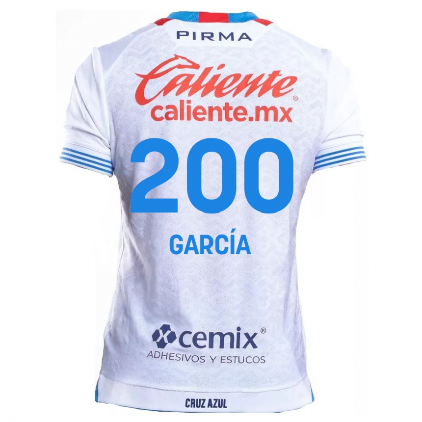 Niño Fútbol Camiseta Jorge García #200 Blanco Azul 2ª Equipación 2024/25 Argentina