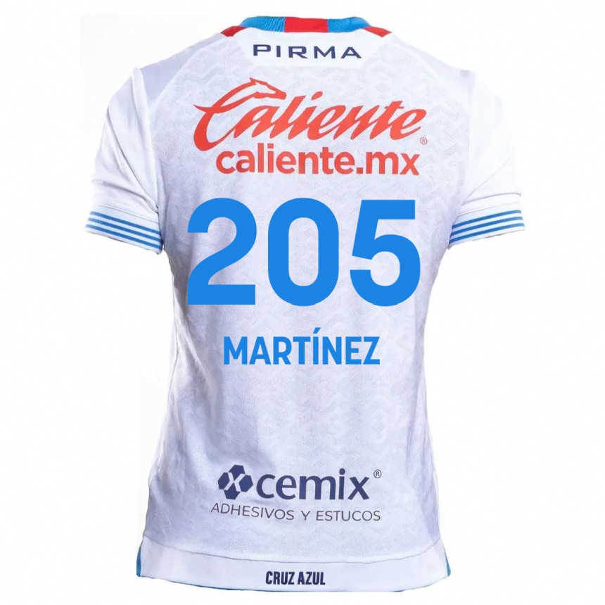 Niño Fútbol Camiseta César Martínez #205 Blanco Azul 2ª Equipación 2024/25 Argentina