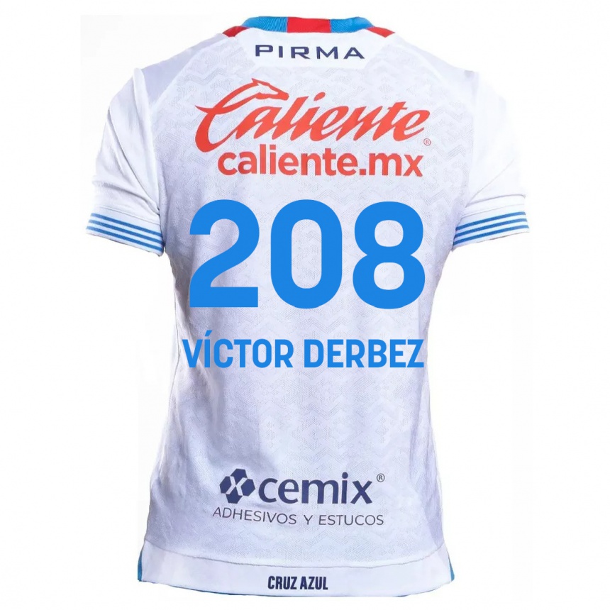 Niño Fútbol Camiseta Louis Víctor Derbez #208 Blanco Azul 2ª Equipación 2024/25 Argentina