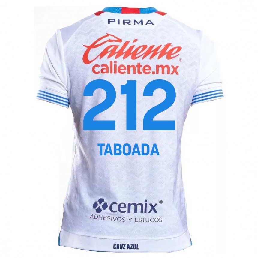 Niño Fútbol Camiseta Víctor Taboada #212 Blanco Azul 2ª Equipación 2024/25 Argentina