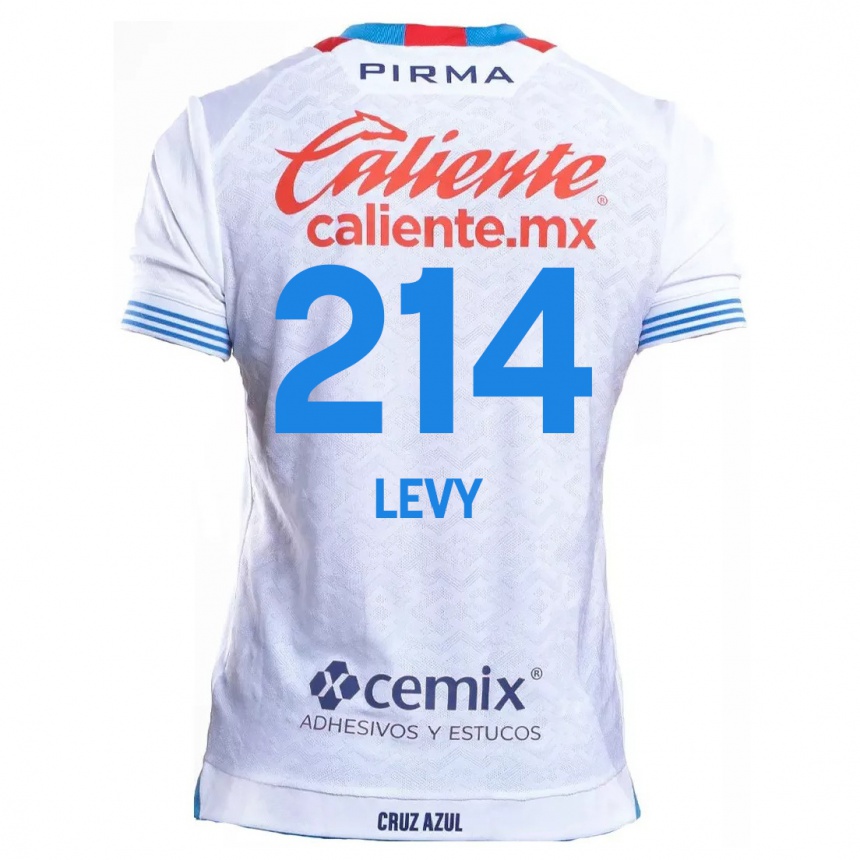 Niño Fútbol Camiseta Mateo Levy #214 Blanco Azul 2ª Equipación 2024/25 Argentina