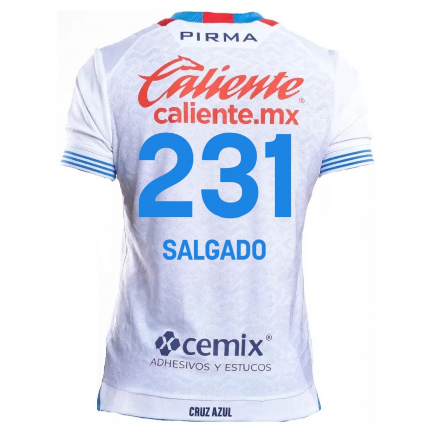 Niño Fútbol Camiseta Bruno Salgado #231 Blanco Azul 2ª Equipación 2024/25 Argentina