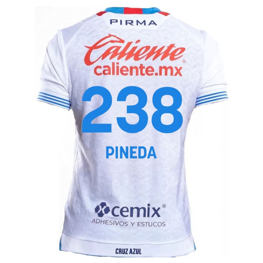 Niño Fútbol Camiseta Zadiel Pineda #238 Blanco Azul 2ª Equipación 2024/25 Argentina