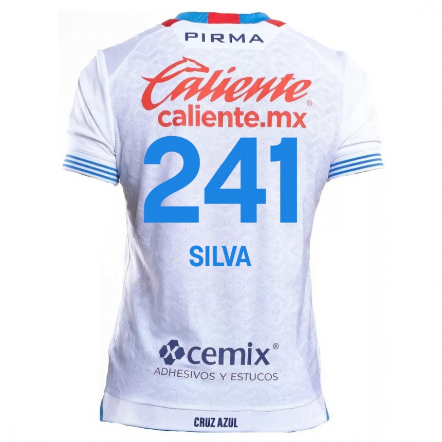 Niño Fútbol Camiseta Iván Silva #241 Blanco Azul 2ª Equipación 2024/25 Argentina