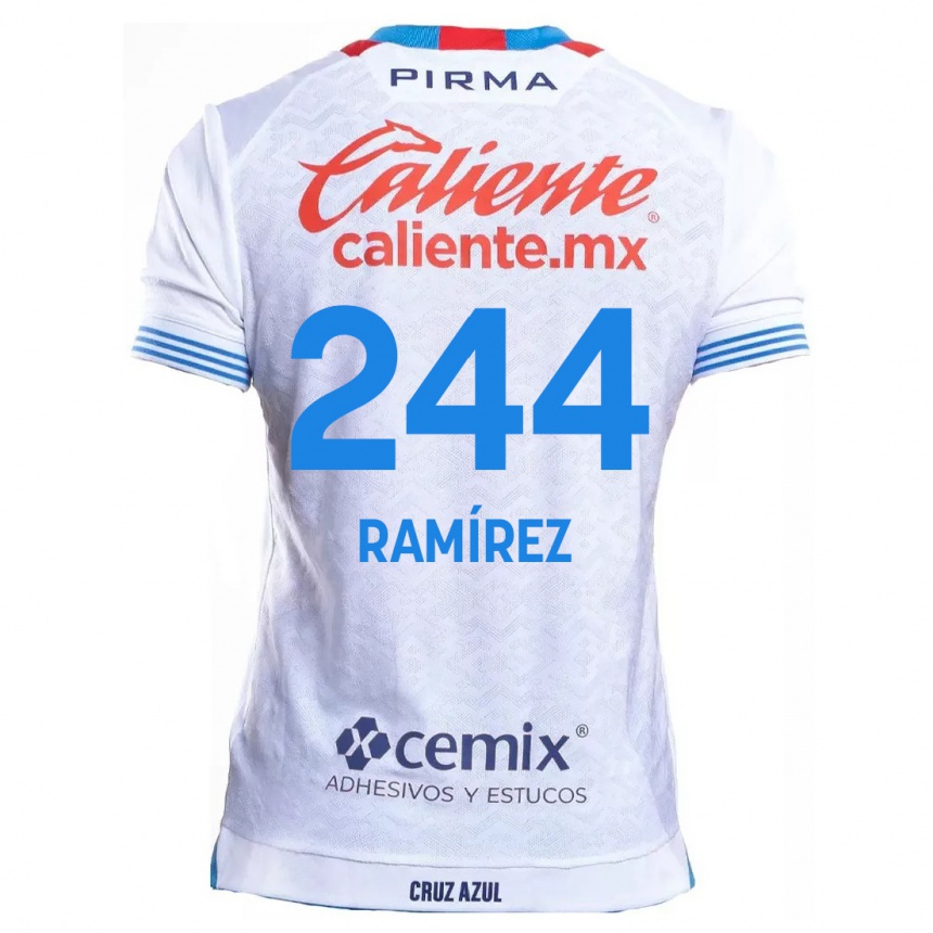 Niño Fútbol Camiseta Nicolás Ramírez #244 Blanco Azul 2ª Equipación 2024/25 Argentina