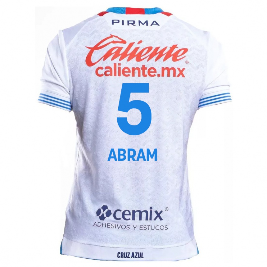 Niño Fútbol Camiseta Luis Abram #5 Blanco Azul 2ª Equipación 2024/25 Argentina