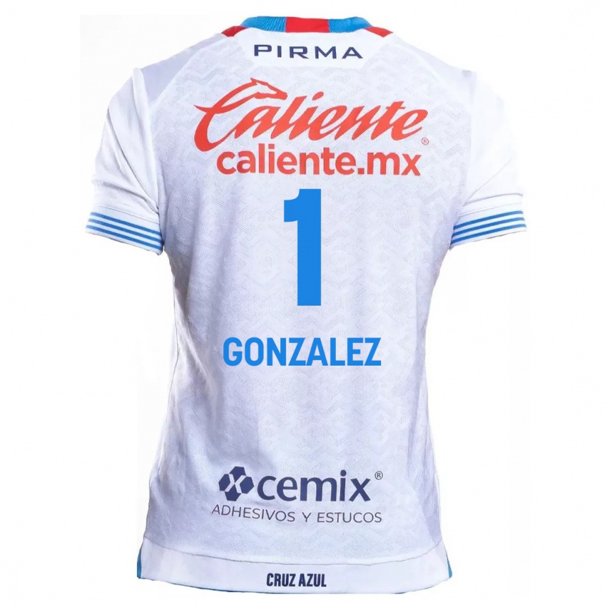 Niño Fútbol Camiseta Itzayana Gonzalez #1 Blanco Azul 2ª Equipación 2024/25 Argentina