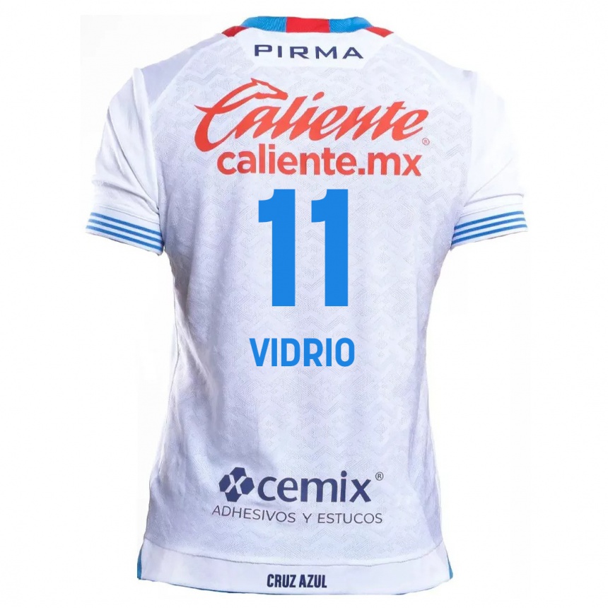 Niño Fútbol Camiseta Nailea Vidrio #11 Blanco Azul 2ª Equipación 2024/25 Argentina