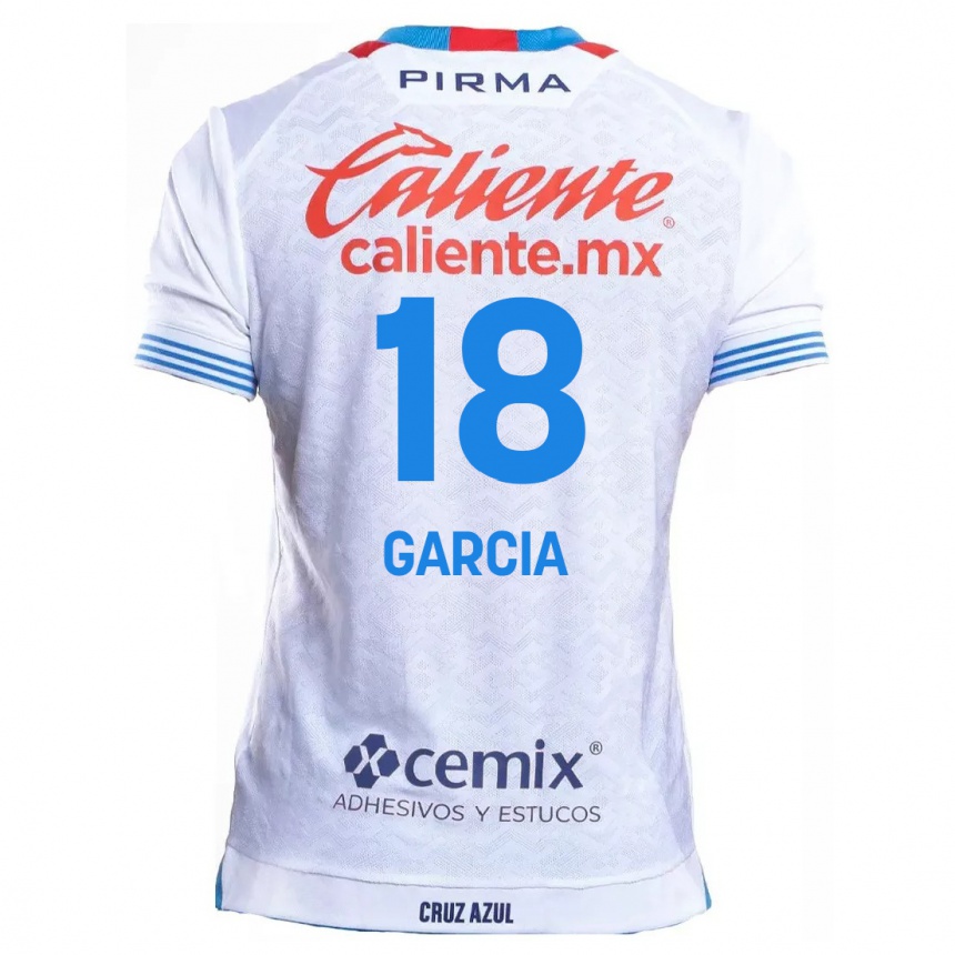 Niño Fútbol Camiseta Diana Garcia #18 Blanco Azul 2ª Equipación 2024/25 Argentina