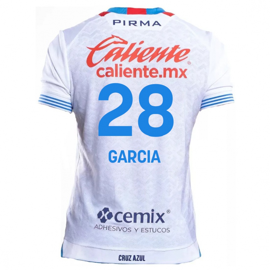 Niño Fútbol Camiseta Ana Garcia #28 Blanco Azul 2ª Equipación 2024/25 Argentina