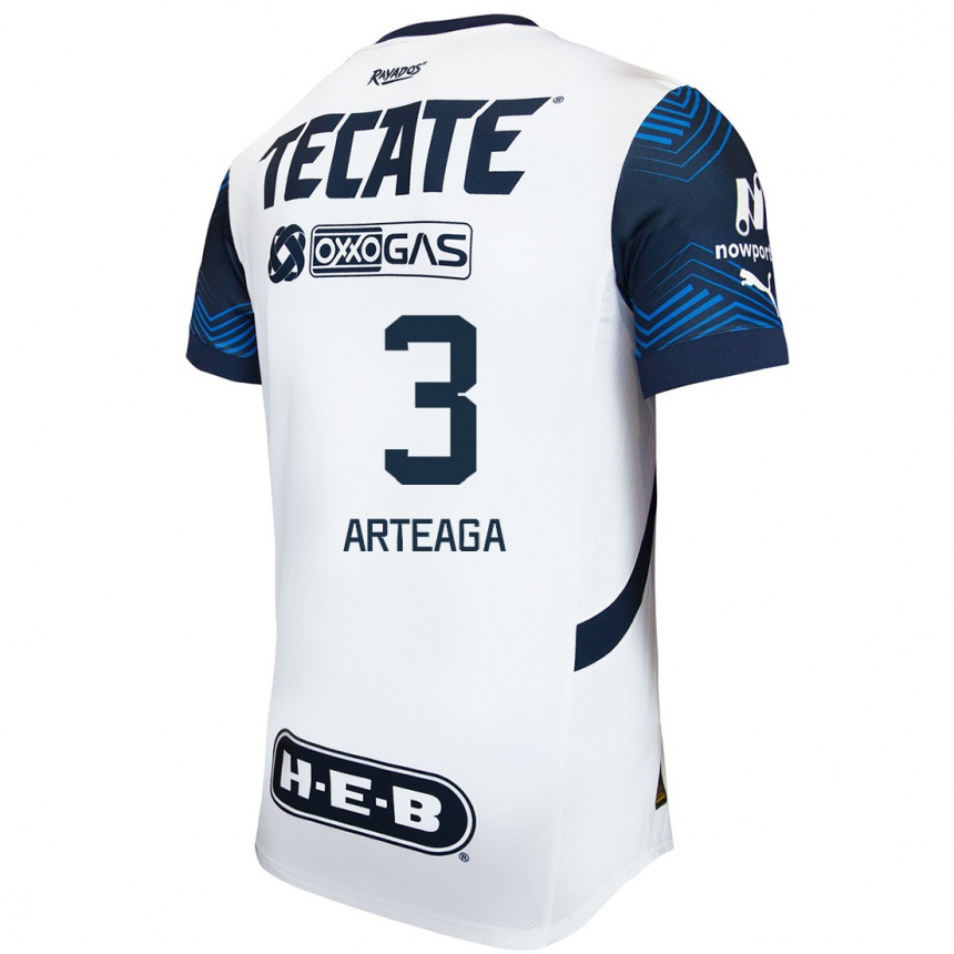 Niño Fútbol Camiseta Gerardo Arteaga #3 Blanco Azul 2ª Equipación 2024/25 Argentina