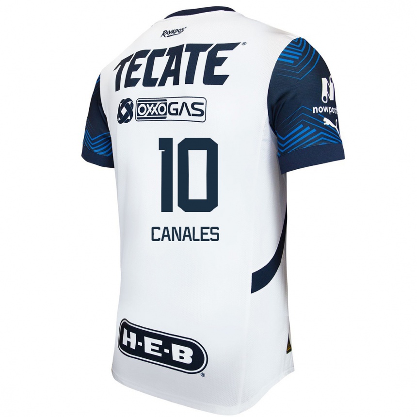 Niño Fútbol Camiseta Sergio Canales #10 Blanco Azul 2ª Equipación 2024/25 Argentina