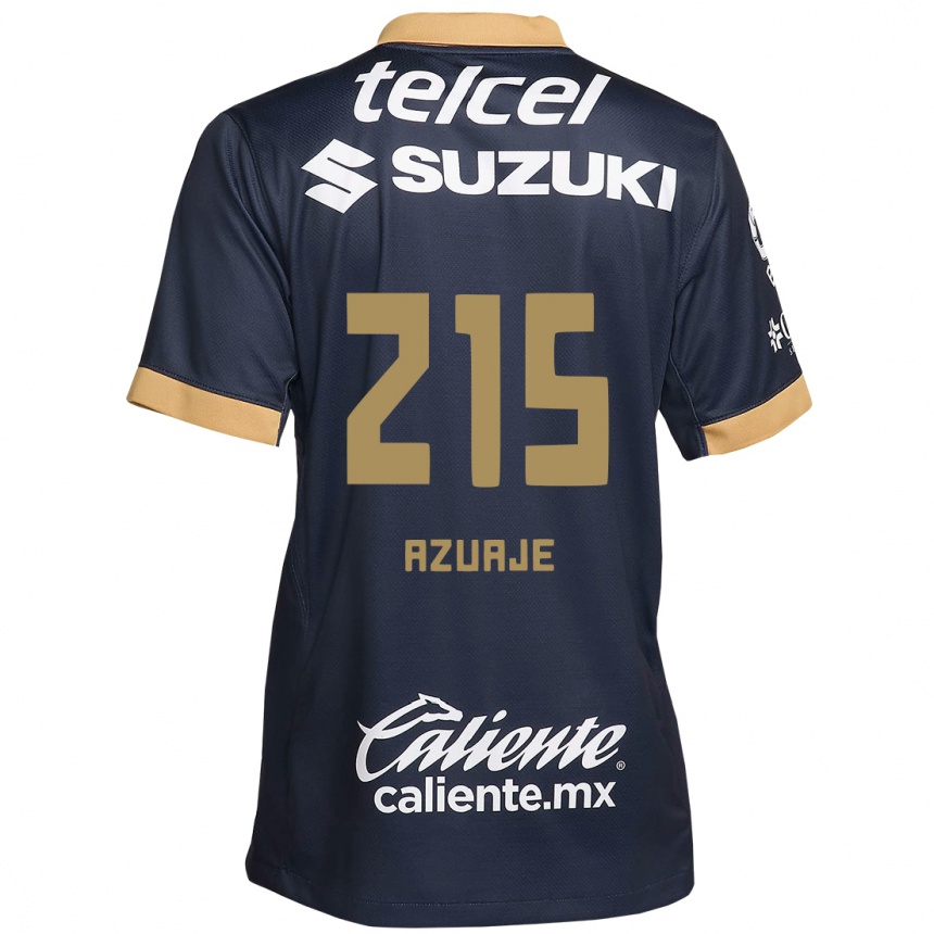 Niño Fútbol Camiseta Ángel Azuaje #215 Obsidiana Dorada Blanca 2ª Equipación 2024/25 Argentina