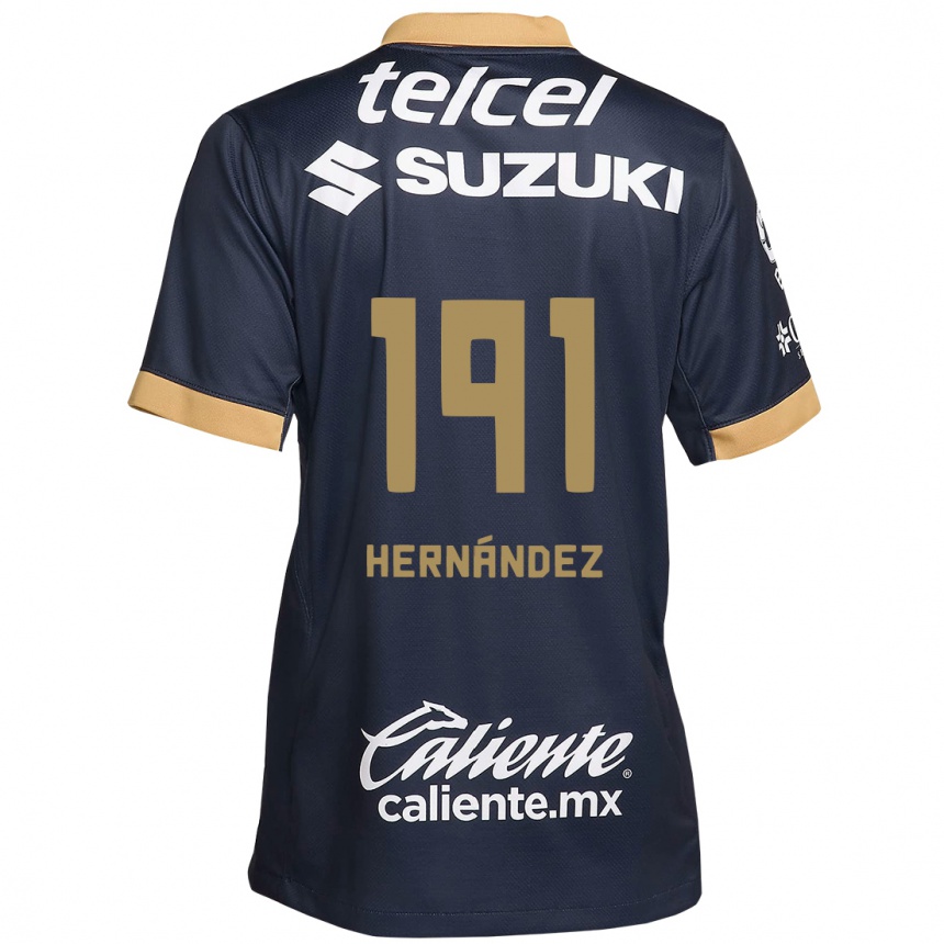 Niño Fútbol Camiseta Marco Hernández #191 Obsidiana Dorada Blanca 2ª Equipación 2024/25 Argentina