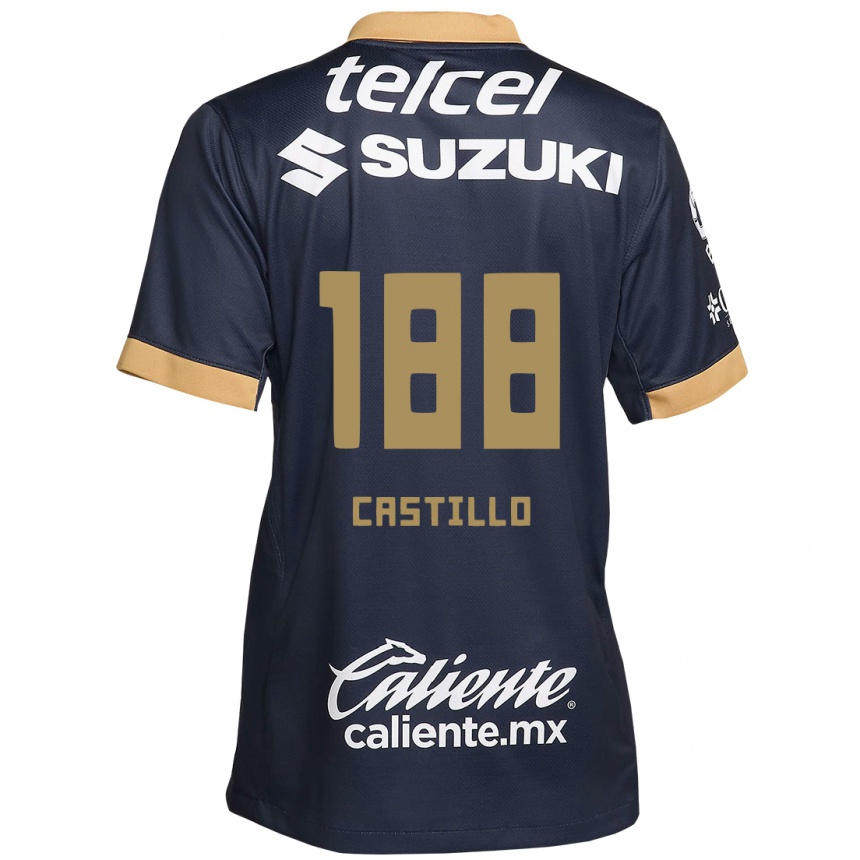 Niño Fútbol Camiseta Christian Castillo #188 Obsidiana Dorada Blanca 2ª Equipación 2024/25 Argentina