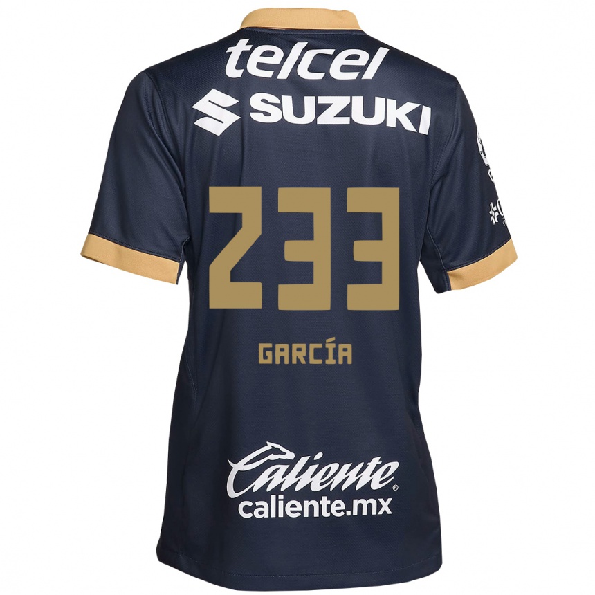 Niño Fútbol Camiseta Carlos García #233 Obsidiana Dorada Blanca 2ª Equipación 2024/25 Argentina