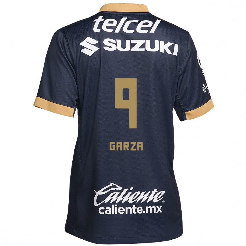 Niño Fútbol Camiseta Dinora Garza #9 Obsidiana Dorada Blanca 2ª Equipación 2024/25 Argentina